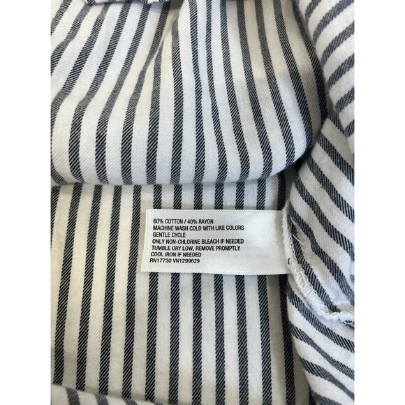 Knox Rose Long sleeve Black/White Pinstrip shirt with Pearl snap buttons‎ Sz XL - Picture 11 of 11